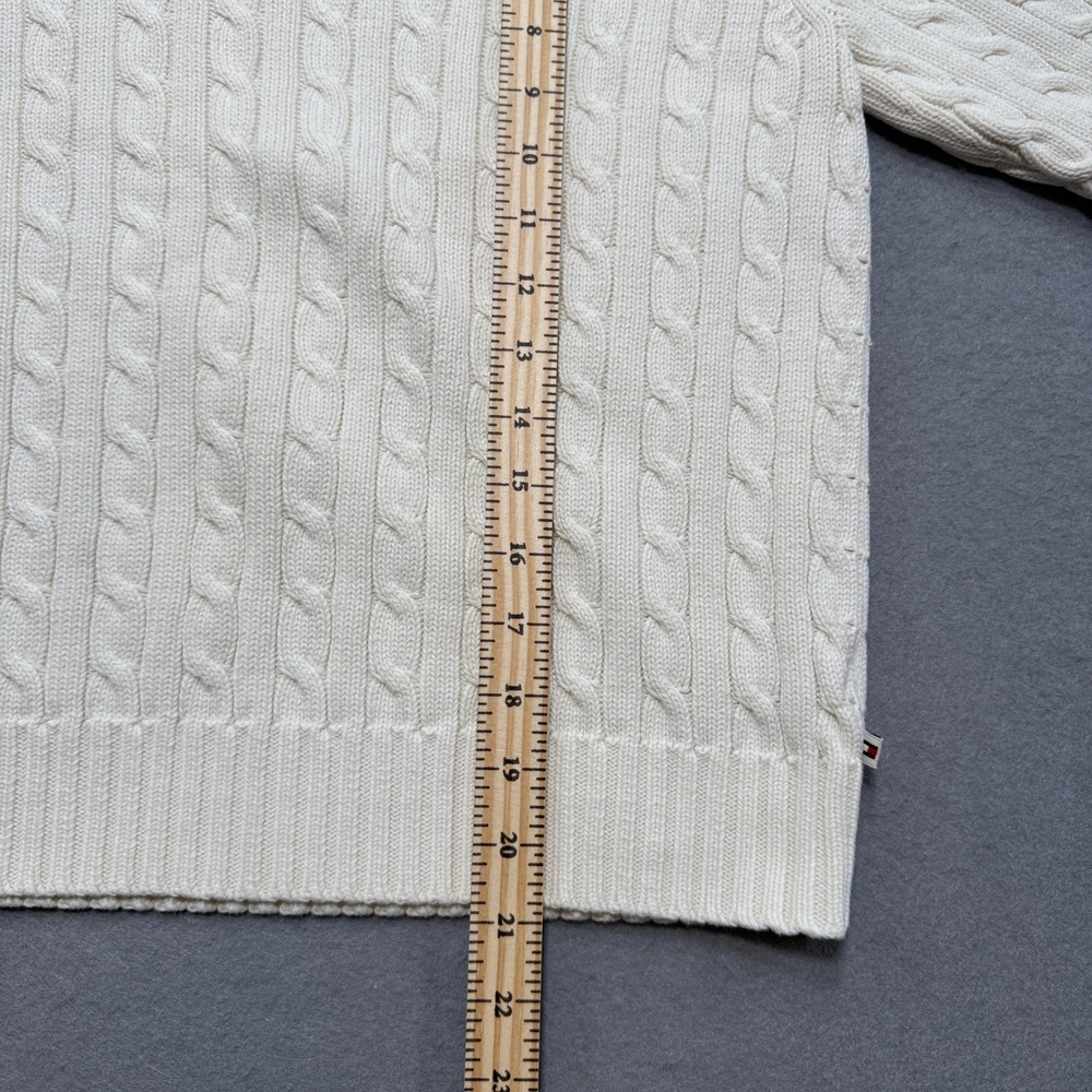 Tommy Hilfiger Sweater Women's XL Cream Cable Knit Cotton Turtleneck Classic Fit - Picture 4 of 8